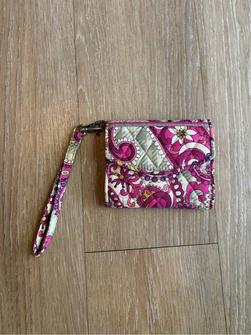 Vera Bradley Pink Floral Pattern Wristlet Wallet